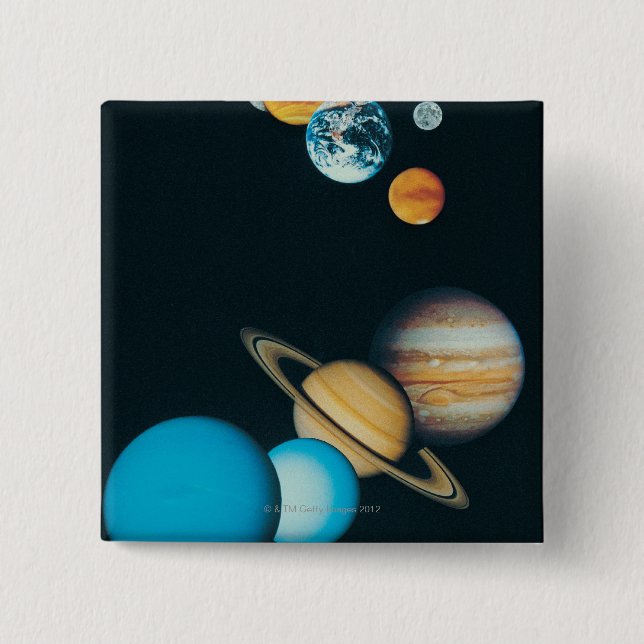 The Planets 2 Inch Square Button (Front)