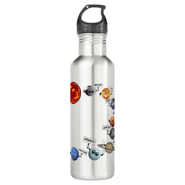 THE PLANETS IN OUR SOLAR SYSTEM 710 ML WATER BOTTLE (Front)