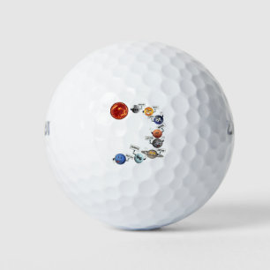 THE PLANETS IN OUR SOLAR SYSTEM GOLF BALLS
