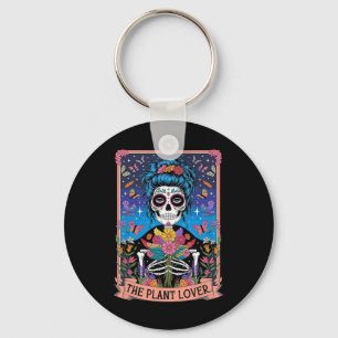 The Plant Lady Funny Mystic Skeleton Tarot Cards P Keychain