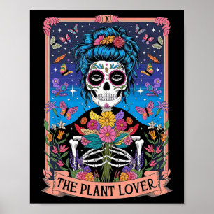 The Plant Lady Funny Mystic Skeleton Tarot Cards P Poster