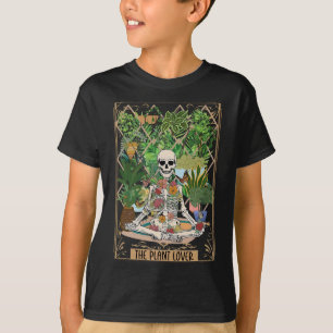The Plant Lover Tarot Card Skeleton Spooky Season T-Shirt