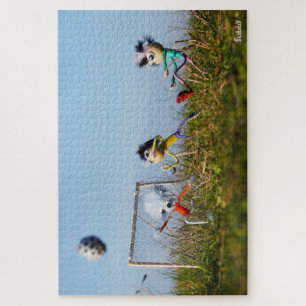 The playful Fubby's playing soccer. Jigsaw Puzzle