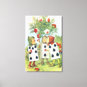 The Playing Cards Painting the Rose Bush Canvas Print