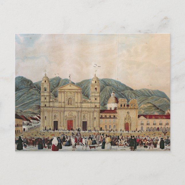 The Plaza de Bolivar, Bogota, 1837 Postcard (Front)