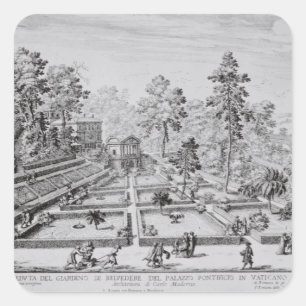 The pleasure garden and Pavilion of Pope Pius IV ( Square Sticker
