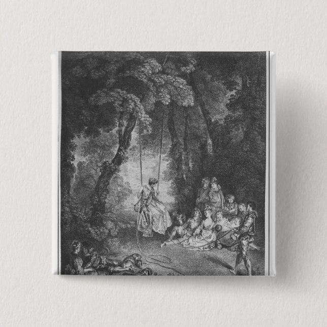 The pleasures of summer 2 inch square button (Front)