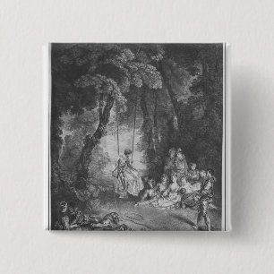 The pleasures of summer 2 inch square button