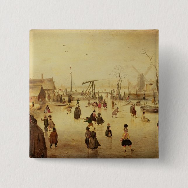 The Pleasures of Winter 2 Inch Square Button (Front)