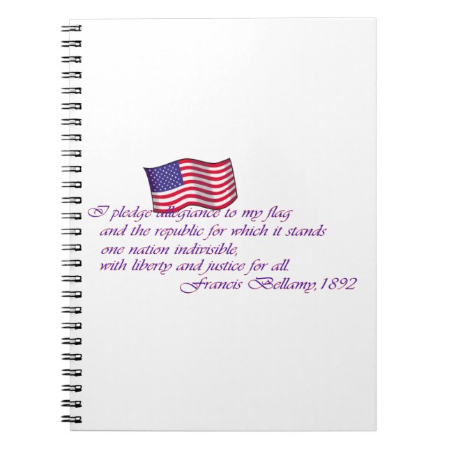 The Pledge of Allegiance - 1892 Notebook (Front)