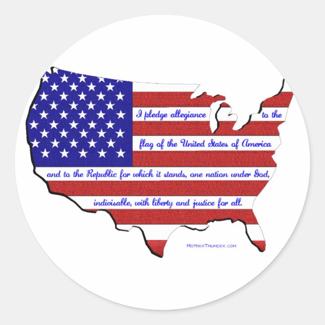 The Pledge of Allegiance Classic Round Sticker (Front)