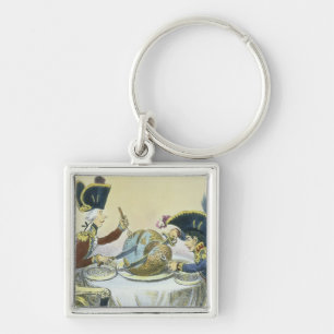 The Plum Pudding in Danger, 1805 Keychain