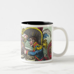 The Plum Pudding in Danger, 1805 Two-Tone Coffee Mug