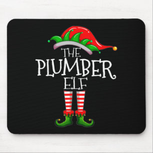 The Plumber Elf Christmas Gift, Plumbing Xmas Paja Mouse Pad