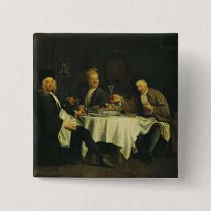 The Poet Alexis Piron at the Table 2 Inch Square Button