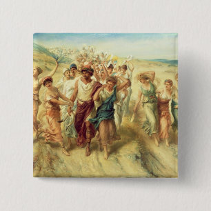 The Poet Anacreon (570-485 BC) with his Muses, 189 2 Inch Square Button