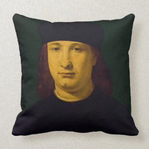 The Poet Casio, c.1495-1500 (oil on panel) Throw Pillow