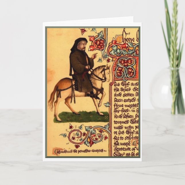 The Poet Chaucer, Ellesmere Manuscript, circa 1410 Card (Front)