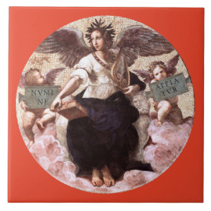THE POETRY Allegory Fresco by Raffaello Sanzio,Red Tile