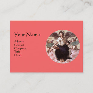 THE POETRY Monogram, Pink Black Business Card