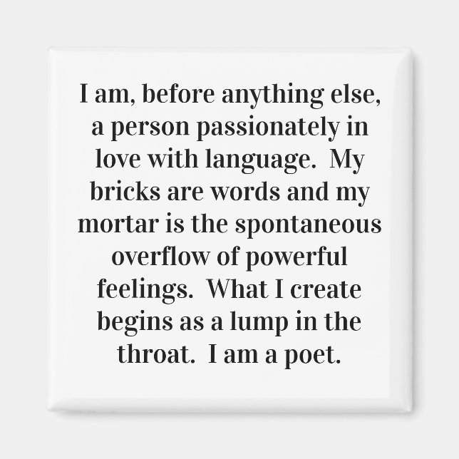 "The Poet's Creed" Magnet (Front)