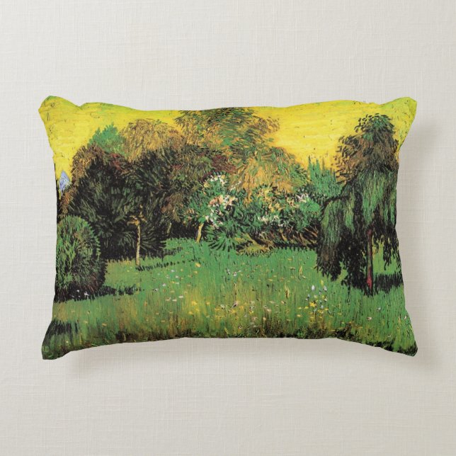 The Poet's Garden by Vincent van Gogh Decorative Pillow (Front)