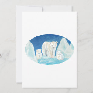 The Polar Bear Mom & Two Cubs Invitation