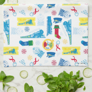 The Polar Express   Christmas Icon Pattern Kitchen Towel