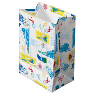 The Polar Express   Christmas Icon Pattern Medium Gift Bag