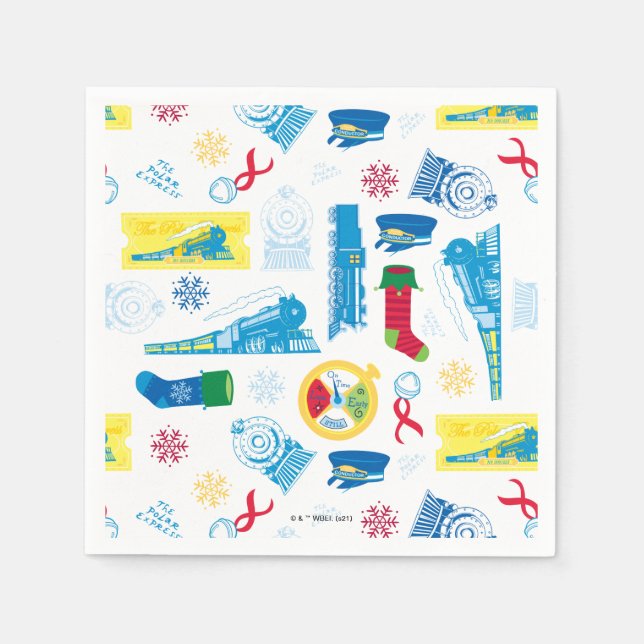 The Polar Express | Christmas Icon Pattern Napkin (Front)