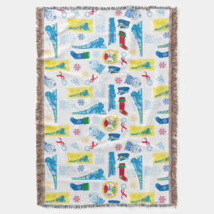 The Polar Express   Christmas Icon Pattern Throw Blanket