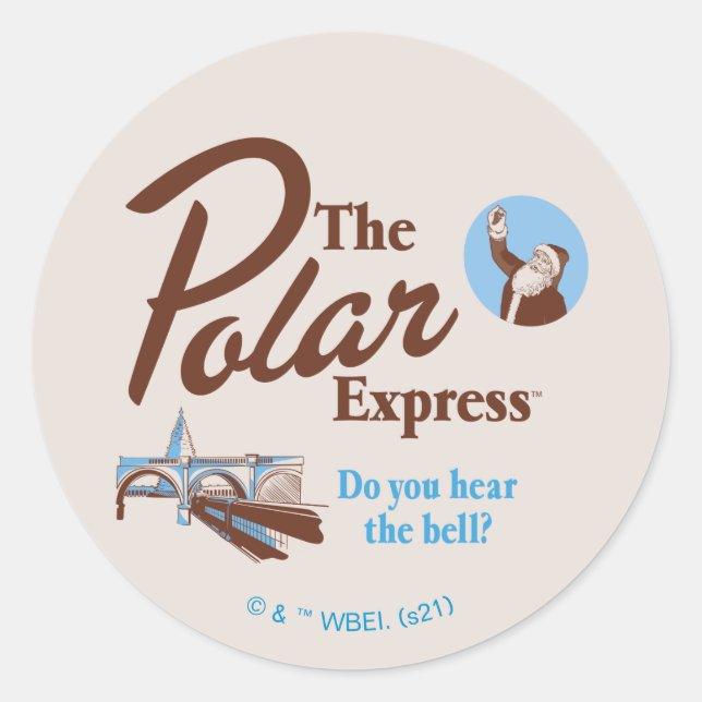 The Polar Express | "Do You Hear The Bell" Retro Classic Round Sticker (Front)