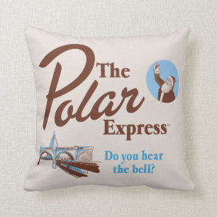 The Polar Express   "Do You Hear The Bell" Retro Throw Pillow