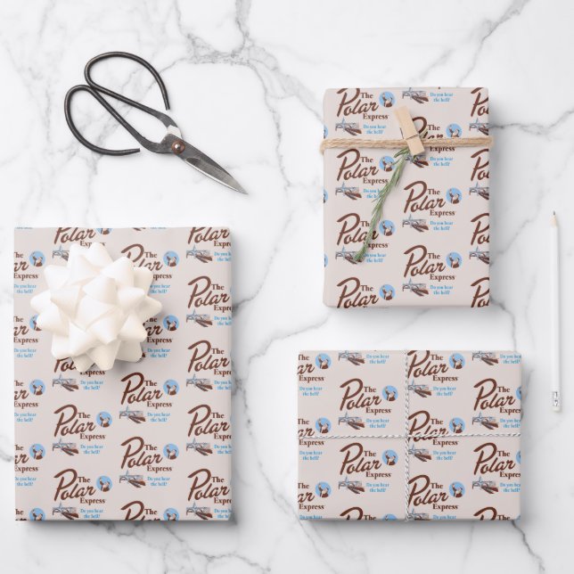 The Polar Express | "Do You Hear The Bell" Retro Wrapping Paper Sheet (Front)