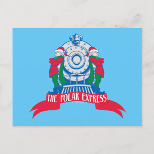 The Polar Express   Elves Standing By Train Holiday Postcard