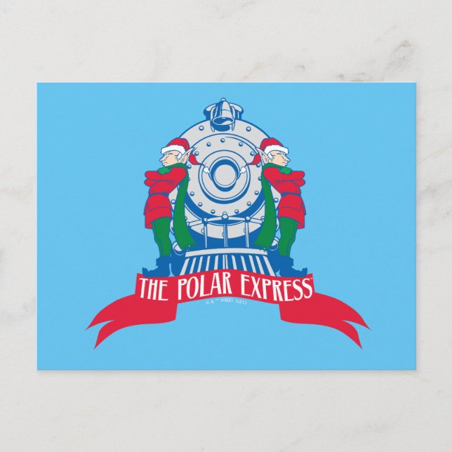 The Polar Express | Elves Standing By Train Holiday Postcard (Front)