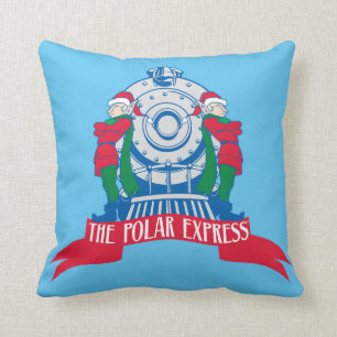The Polar Express   Elves Standing By Train Throw Pillow