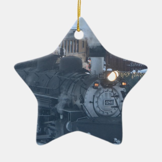 The Polar Express Engine Ceramic Ornament (Front)