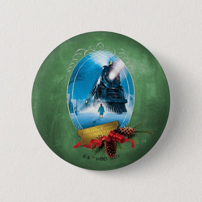 The Polar Express | Holiday Framed Train Arrival 2 Inch Round Button (Front)