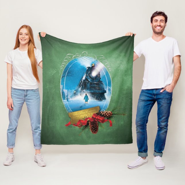 The Polar Express | Holiday Framed Train Arrival Fleece Blanket (In Situ)