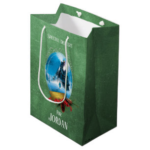 The Polar Express   Holiday Framed Train Arrival Medium Gift Bag