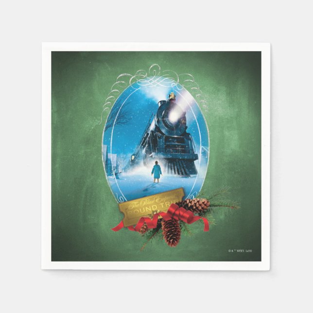 The Polar Express | Holiday Framed Train Arrival Napkin (Front)