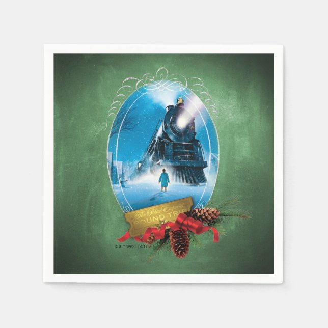 The Polar Express | Holiday Framed Train Arrival Napkin (Front)