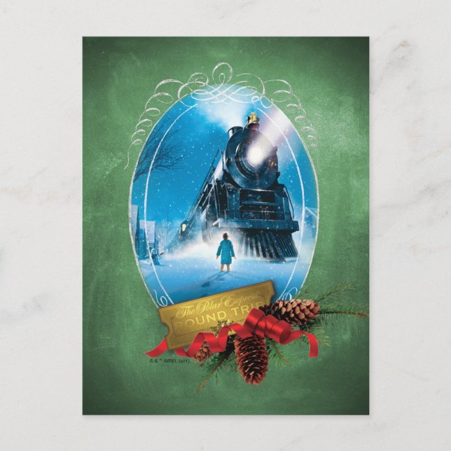The Polar Express | Holiday Framed Train Arrival Postcard (Front)
