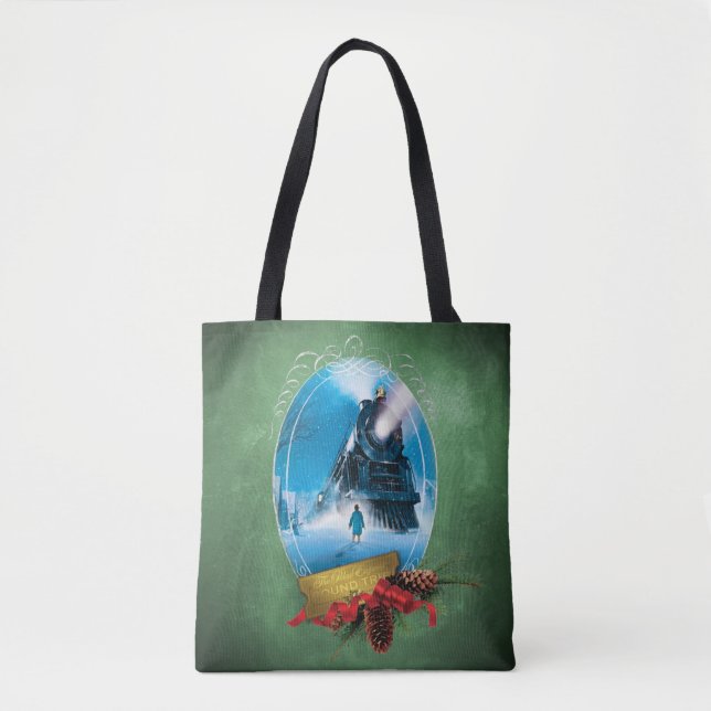 The Polar Express | Holiday Framed Train Arrival Tote Bag (Front)