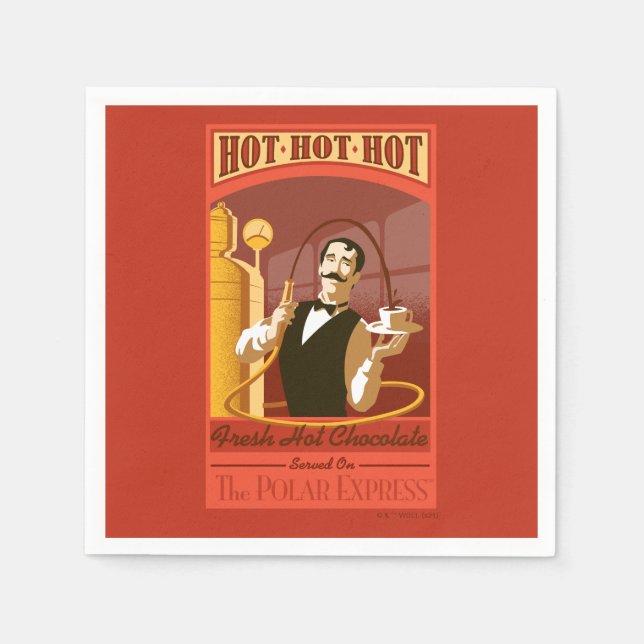 The Polar Express | Hot Chocolate Vintage Art Napkin (Front)
