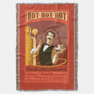 The Polar Express   Hot Chocolate Vintage Art Throw Blanket