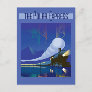 The Polar Express   Northern Lights Vintage Travel Holiday Postcard