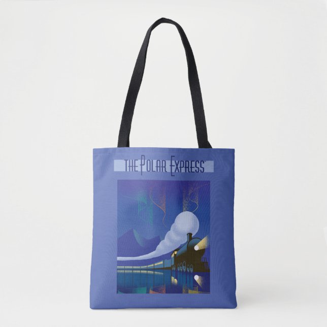 The Polar Express | Northern Lights Vintage Travel Tote Bag (Front)