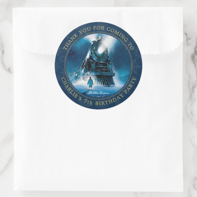 The Polar Express Pajama Slumber Party - Thank You Classic Round Sticker (Bag)